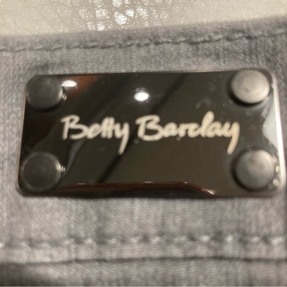 BETTY BARCLAY SZ 12 For Elements Grey Blinged Pockets Jeans Style Pants Trousers - Picture 7 of 9